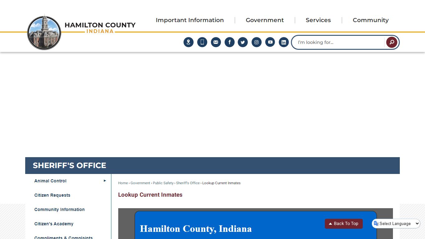 Lookup Current Inmates | Hamilton County, IN